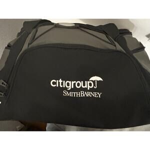 RARE Citigroup Smith Barney Bankers Tote Travel Gym Bag Duffel Black Grey